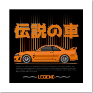 Legend Orange Skyline GTR R33 JDM Posters and Art